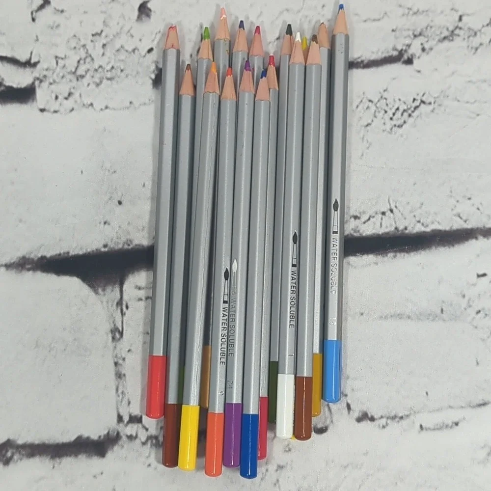 Colored Pencils Lot of 17 Water Soluble Art Supplies Used